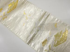 アンティーク　時代風景模様織り出し袋帯（着用可）